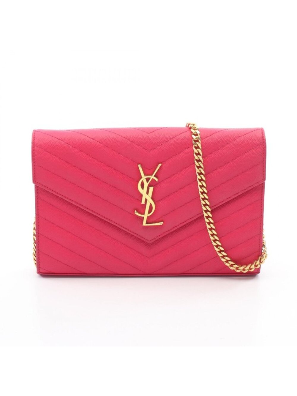 Saint Laurent Paris Shoulder Bag Cassandra Chic Leather Chain Wallet